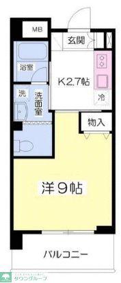 プラージュ南与野(1K/4階)の間取り写真