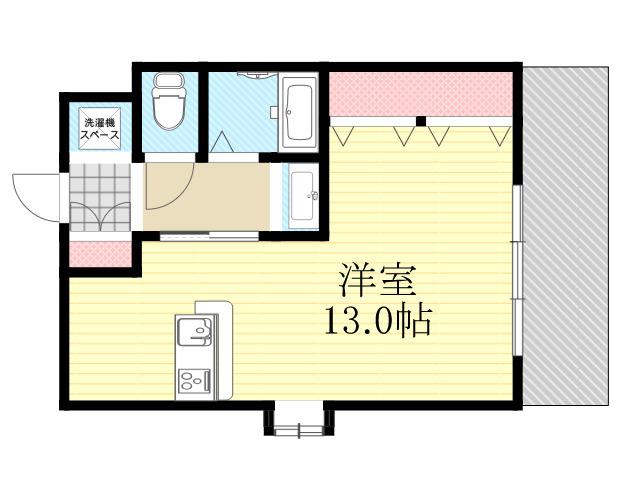 シェリール木村5(ワンルーム/1階)の間取り写真