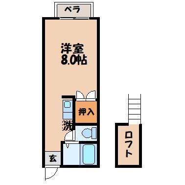 コンフォート向井(ワンルーム/1階)の間取り写真