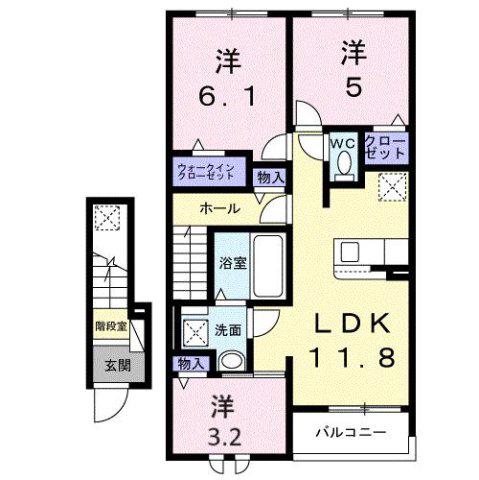 ブラウンヒルズ(2SLDK/2階)の間取り写真