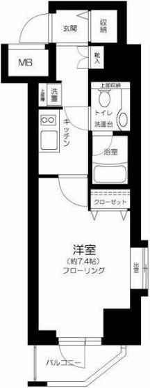 サンスタレ浅草(1K/12階)の間取り写真