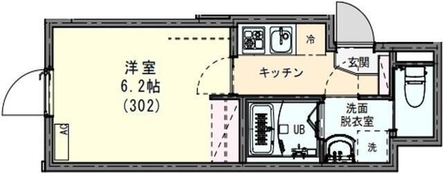 KEI新小岩(1K/3階)の間取り写真