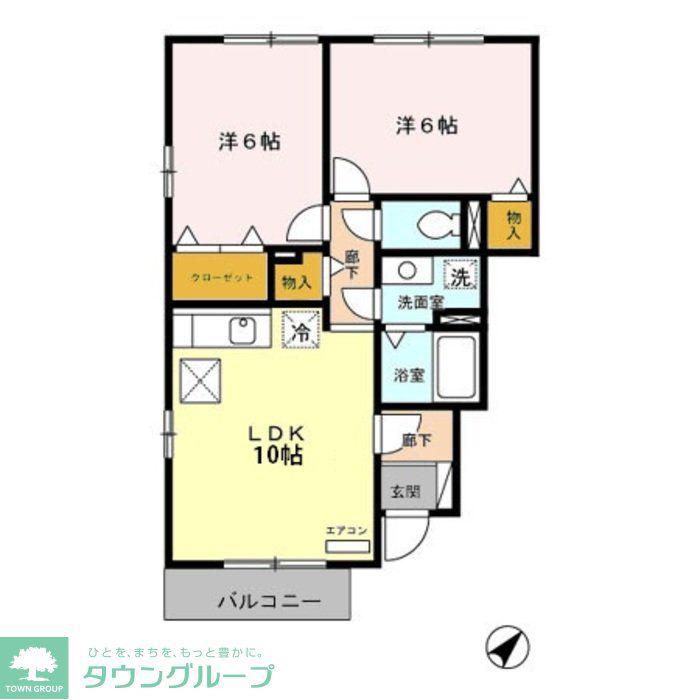 レガーロB(1LDK/1階)の間取り写真
