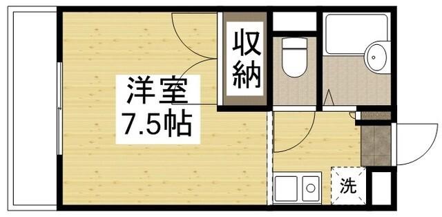 ソレイユ(ワンルーム/1階)の間取り写真