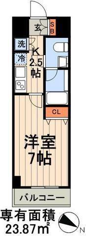 コンフォリア豊洲(1K/4階)の間取り写真