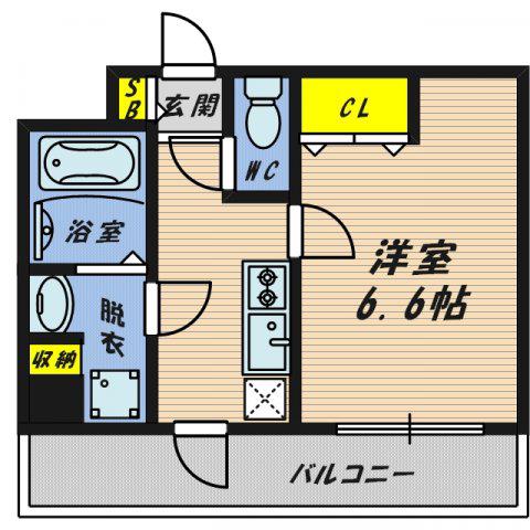 フェリシダ野江(1K/3階)の間取り写真