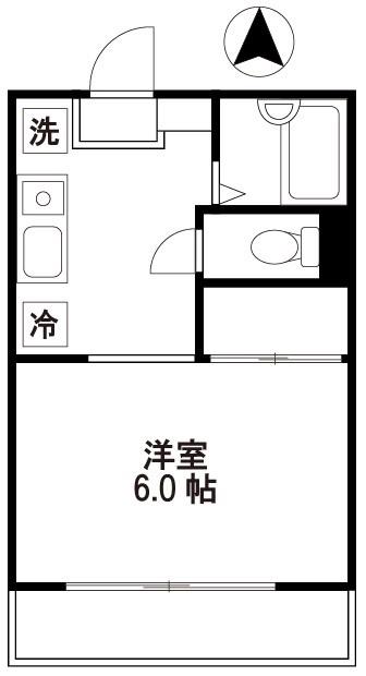 シャルマン西巣鴨(ワンルーム/2階)の間取り写真