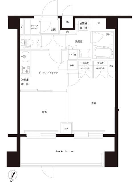 ルーブル北嶺町(2DK/4階)の間取り写真