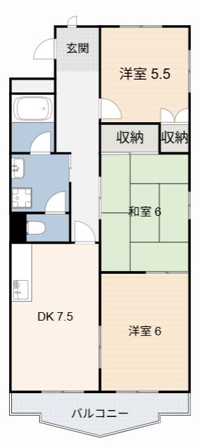 メゾンドアヴァンセ(3DK/3階)の間取り写真