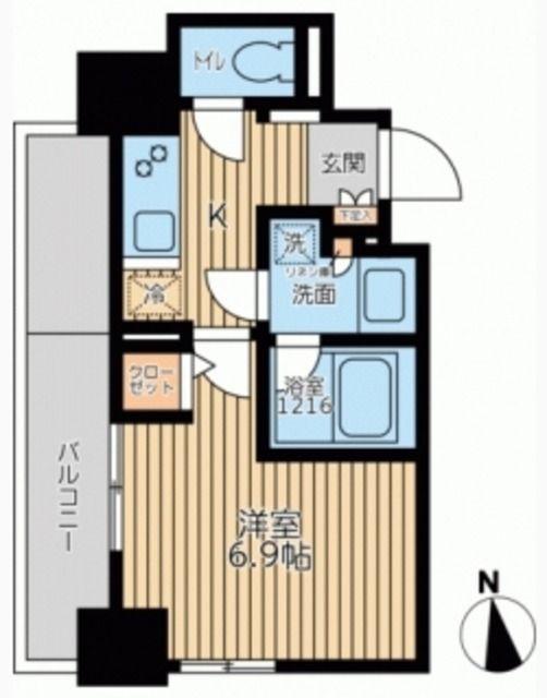 エミリブ鷺ノ宮(1K/6階)の間取り写真