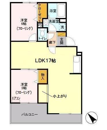 ヴァンベール富士美(2LDK/1階)の間取り写真