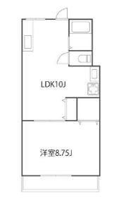 千人町スカイマンション(1LDK/1階)の間取り写真