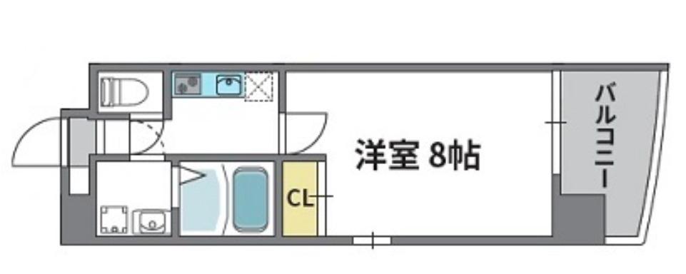 ウエンズ神戸(1K/2階)の間取り写真