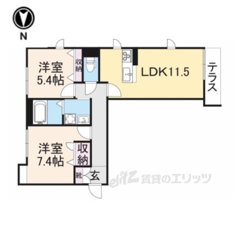 サン フェリーチェ 篠山(2LDK/3階)の間取り写真