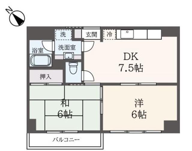 パブリック レジデンス(2DK/2階)の間取り写真