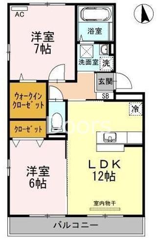サンクレイドル下中野(2LDK/3階)の間取り写真