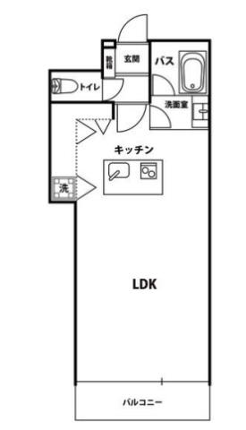 TERZO(ワンルーム/4階)の間取り写真