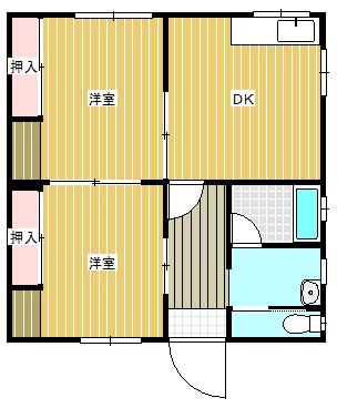 コーポ武藤(2DK/1階)の間取り写真