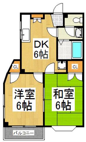 MAISON DE LEO(2DK/4階)の間取り写真