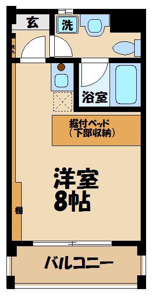 レガート向ヶ丘(ワンルーム/4階)の間取り写真