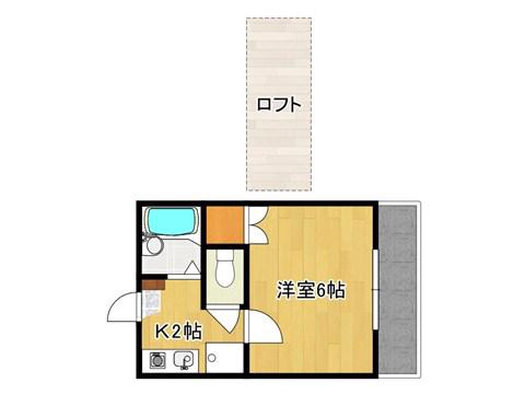 パレス国母(1K/1階)の間取り写真