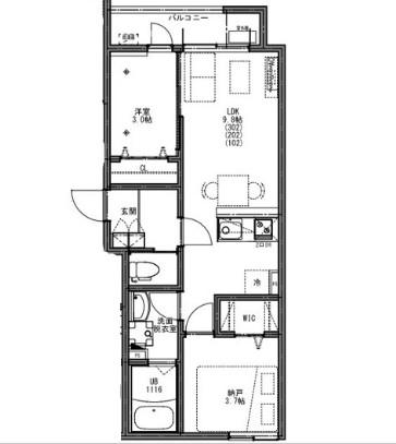 KEIAI RESIDENCE せんげん台VI(2LDK/3階)の間取り写真