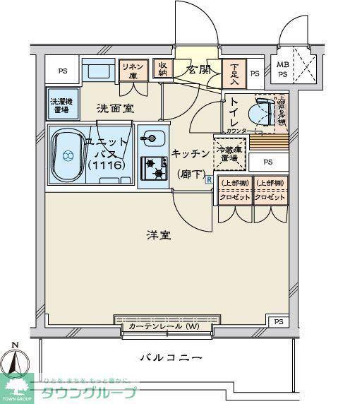 ルーブル川崎鷺沼(1K/3階)の間取り写真