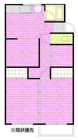 城ヶ丘マンション(2LDK/2階)の間取り写真