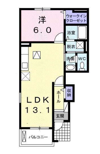 ソレイユIII番館(1LDK/1階)の間取り写真