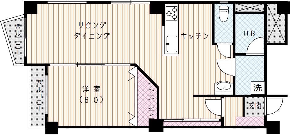 ビレッタ池之端(1LDK/7階)の間取り写真
