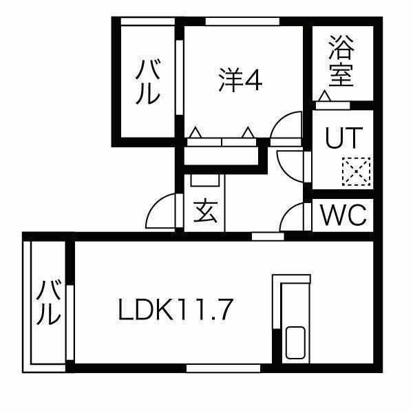 GRANDEUR(1LDK/3階)の間取り写真