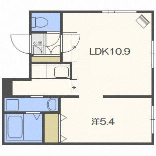 ティーケイ南郷(1LDK/4階)の間取り写真