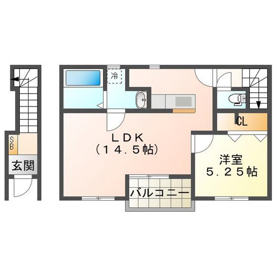 リーブルファイン日永(1LDK/2階)の間取り写真