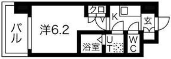 エスリードレジデンス大阪難波(1K/14階)の間取り写真