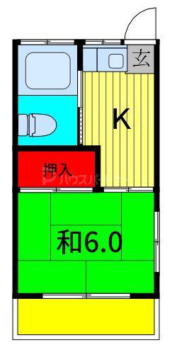 今西アパート(1K/2階)の間取り写真