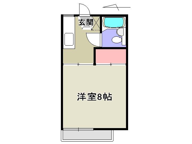セイワハイツB(1K/1階)の間取り写真