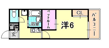 レオパレス島上(1K/3階)の間取り写真