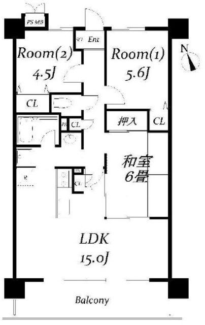 エテルノ豊春(3LDK/4階)の間取り写真