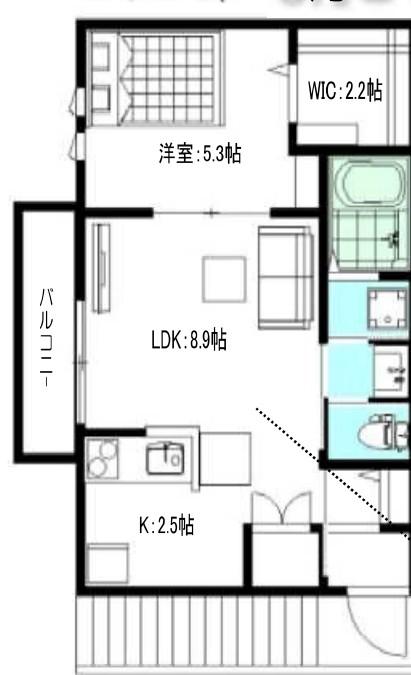S・K BLOSSOM(1LDK/2階)の間取り写真