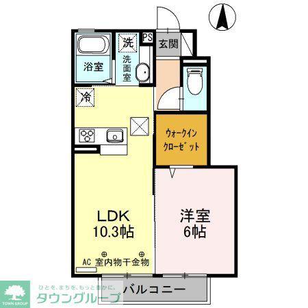 サイレント(1LDK/1階)の間取り写真