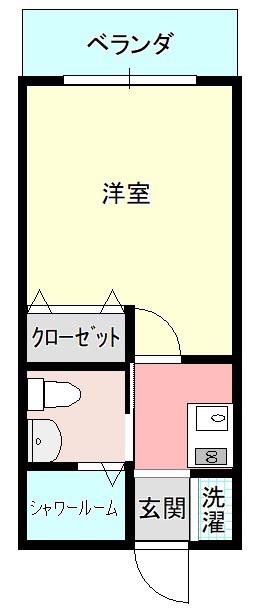 グレーメゾネット(1K/1階)の間取り写真