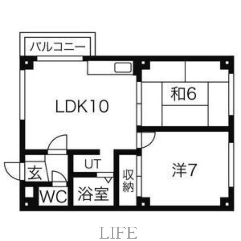 エリザベート新札幌(2LDK/5階)の間取り写真