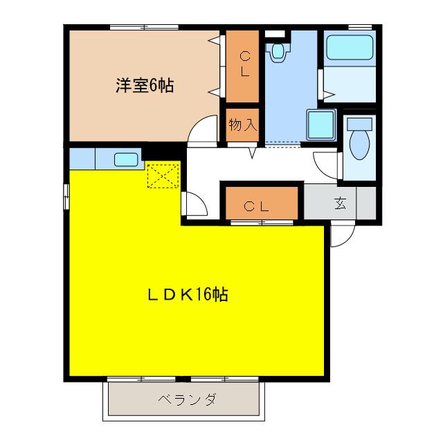 コンフォールII(1LDK/1階)の間取り写真