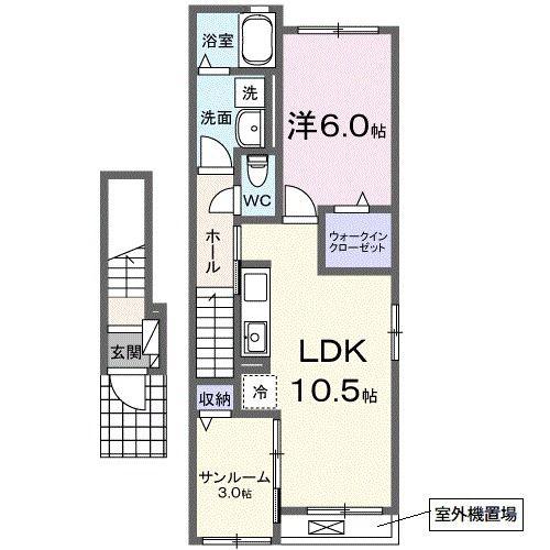 SERENA(1LDK/2階)の間取り写真