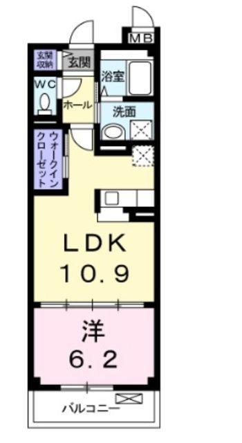 キューズ・ルミエールA(1LDK/3階)の間取り写真