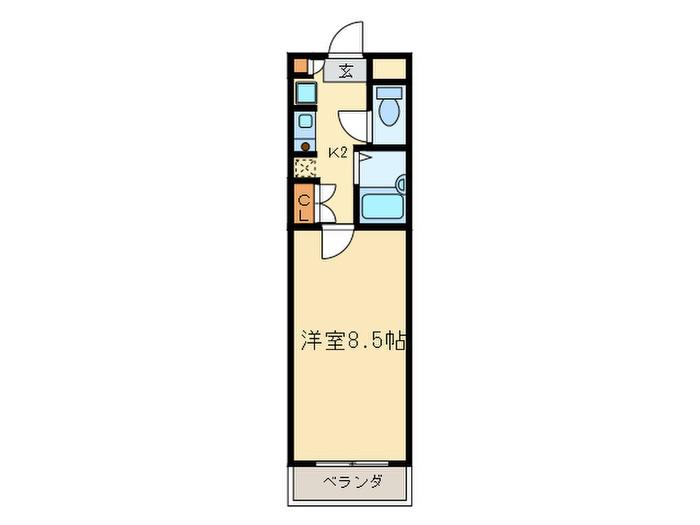 パティオス東公園(1K/10階)の間取り写真
