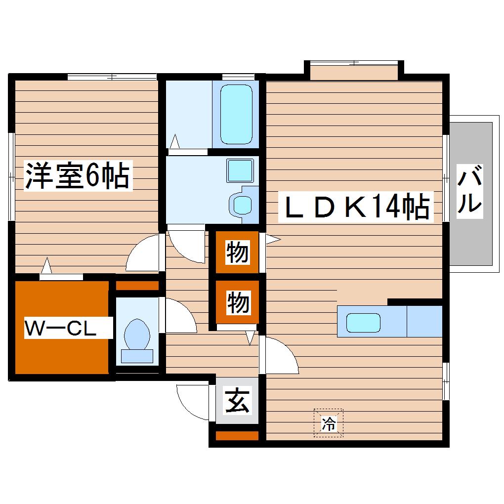 エクセレント K A(1LDK/2階)の間取り写真