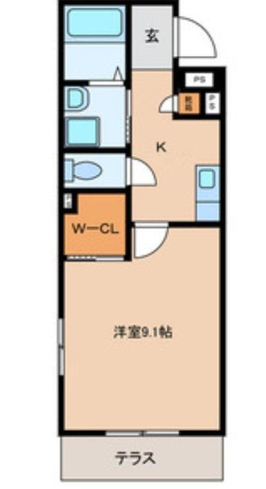 ポラリス綾瀬(1K/1階)の間取り写真
