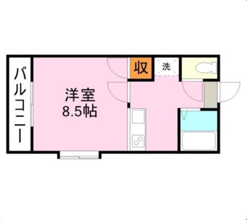 サニーハイツ(1K/4階)の間取り写真