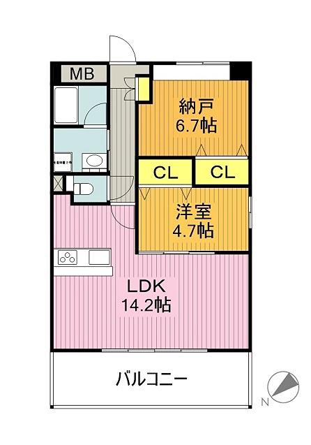 メゾン富士パーク(1SLDK/1階)の間取り写真